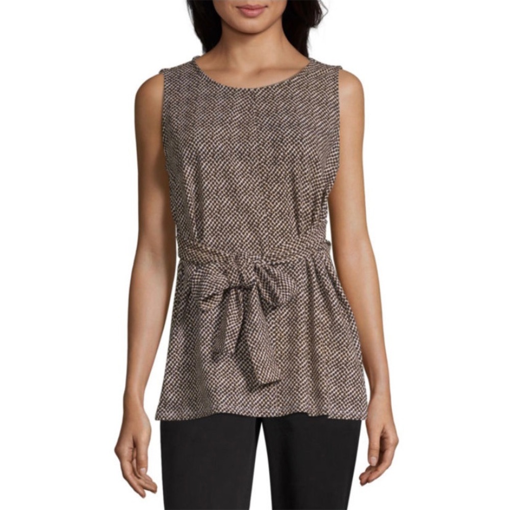 NWT Worthington Tie Front Sleeveless Blouse